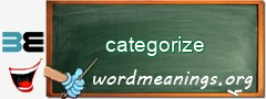 WordMeaning blackboard for categorize